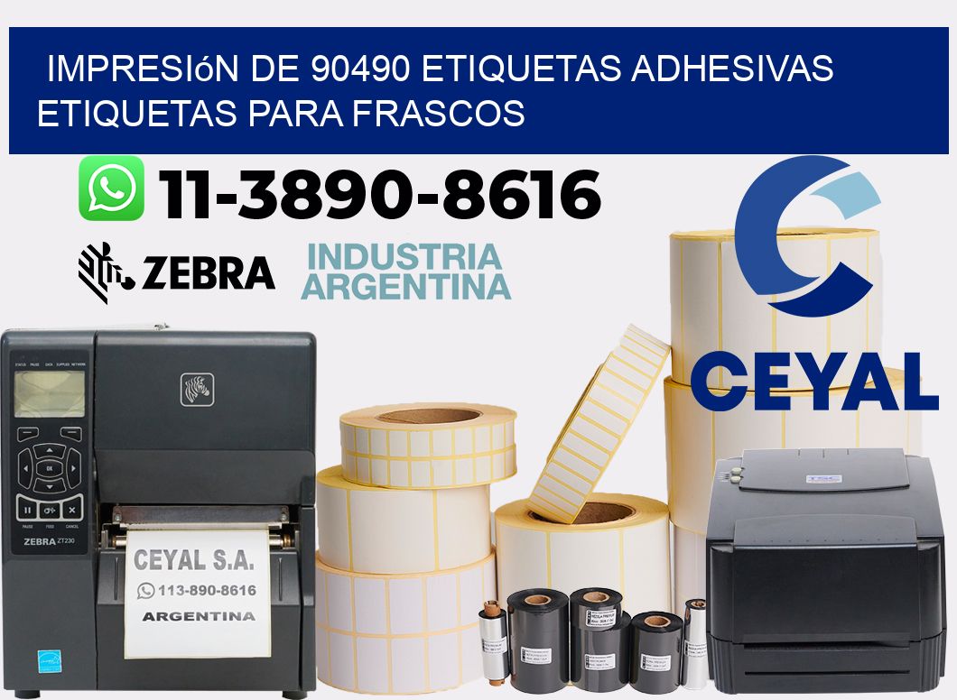 impresión de 90490 etiquetas adhesivas etiquetas para frascos