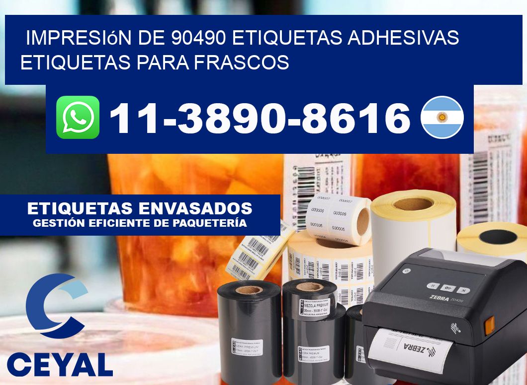 impresión de 90490 etiquetas adhesivas etiquetas para frascos