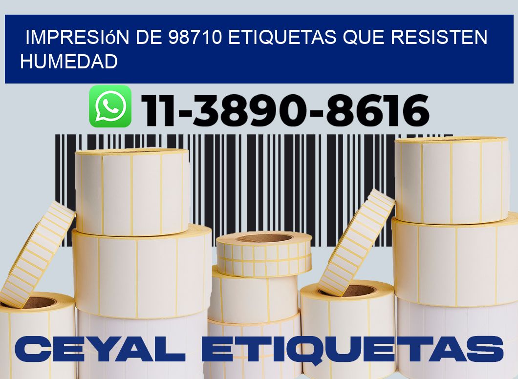 impresión de 98710 etiquetas que resisten humedad