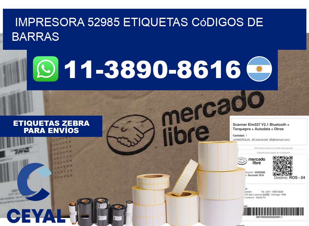 impresora 52985 etiquetas códigos de barras