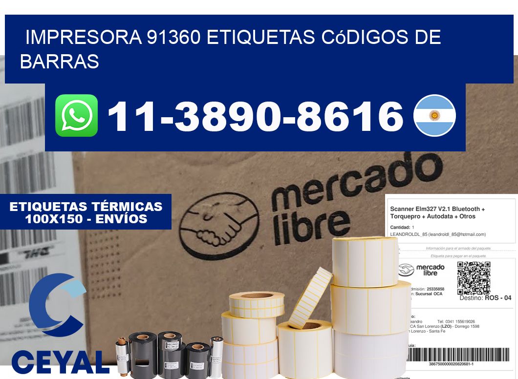 impresora 91360 etiquetas códigos de barras