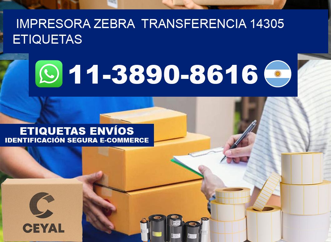 impresora zebra  transferencia 14305 etiquetas