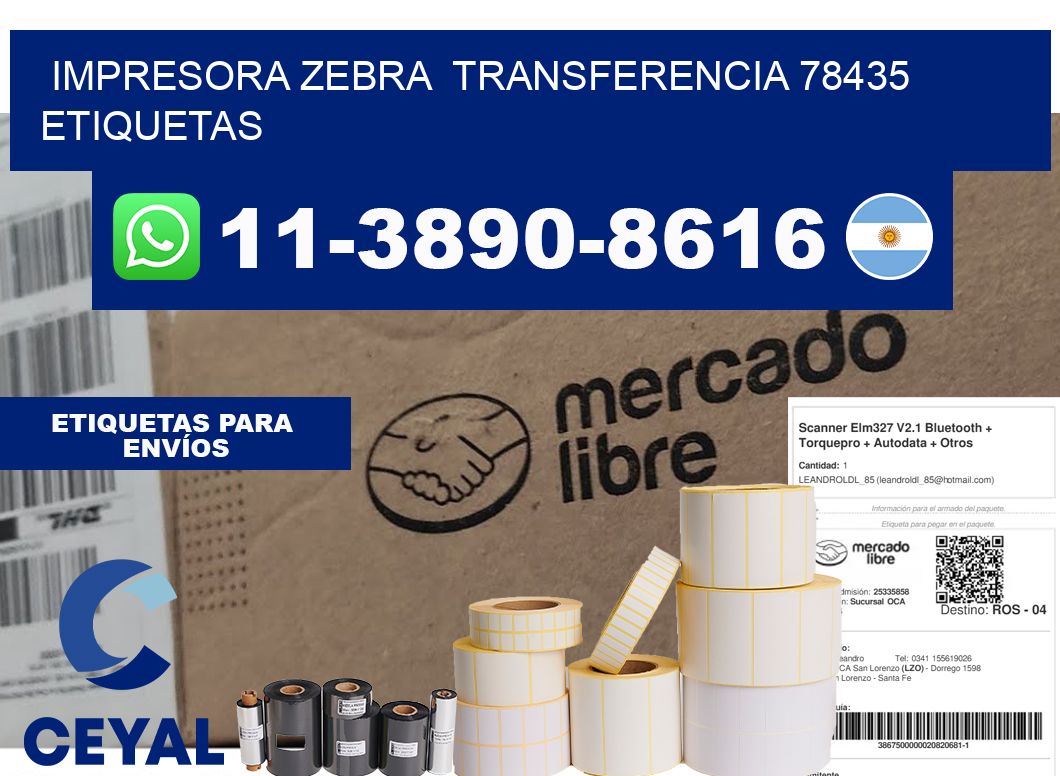 impresora zebra  transferencia 78435 etiquetas
