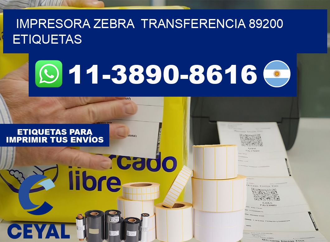 impresora zebra  transferencia 89200 etiquetas