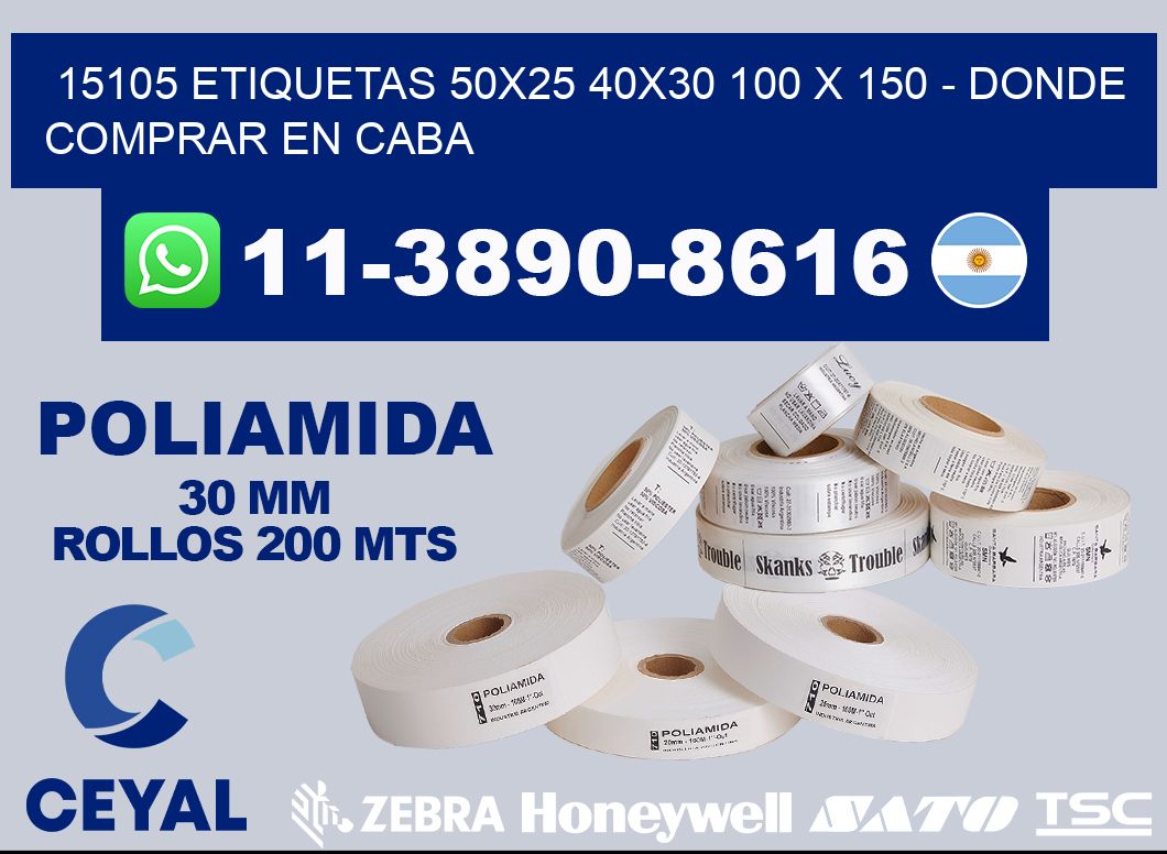 15105 etiquetas 50x25 40x30 100 x 150 - Donde Comprar en Caba