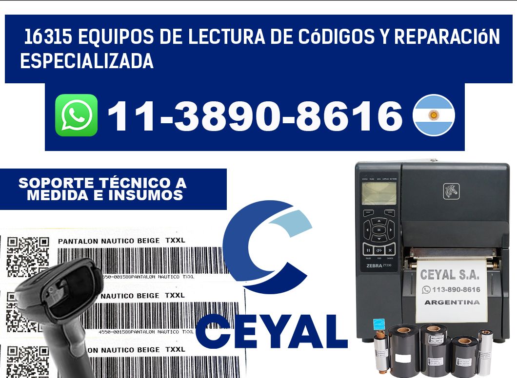 16315 Equipos de Lectura de códigos y Reparación Especializada