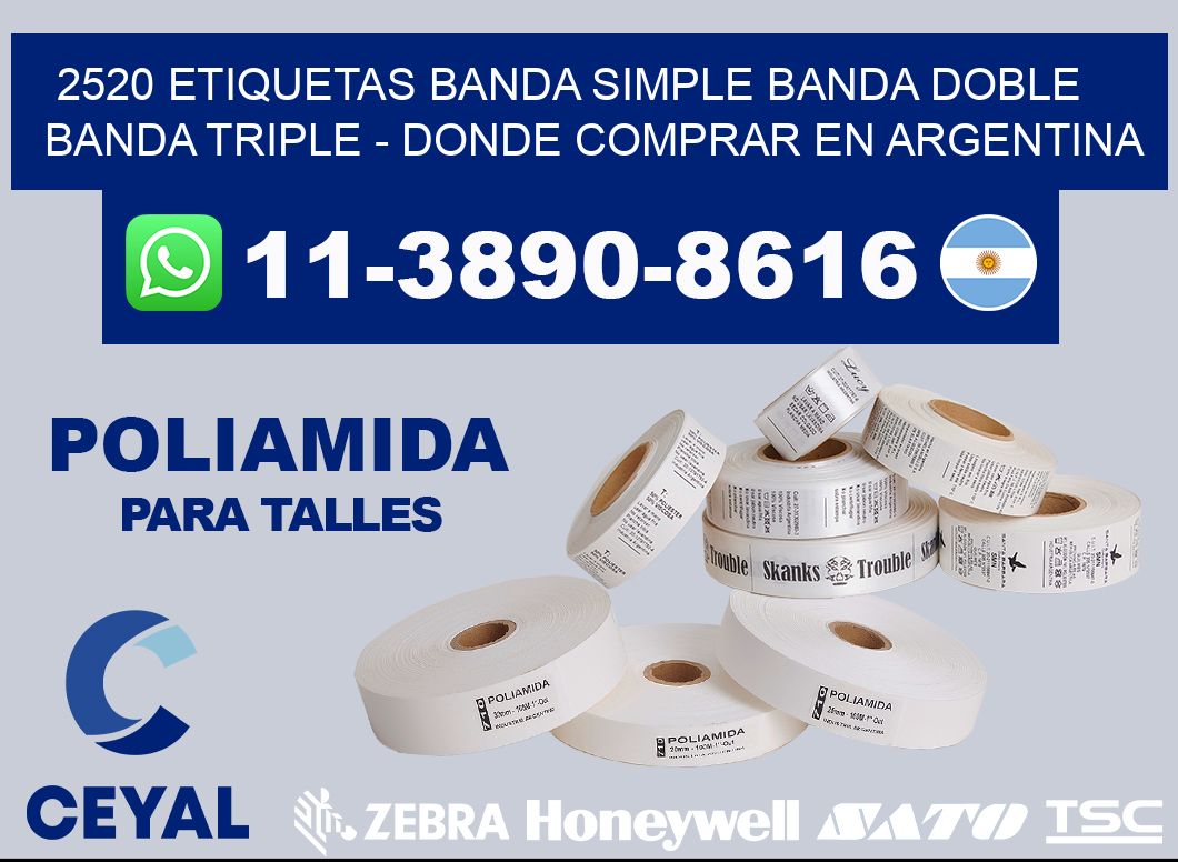 2520 etiquetas banda simple banda doble banda triple - Donde Comprar en Argentina