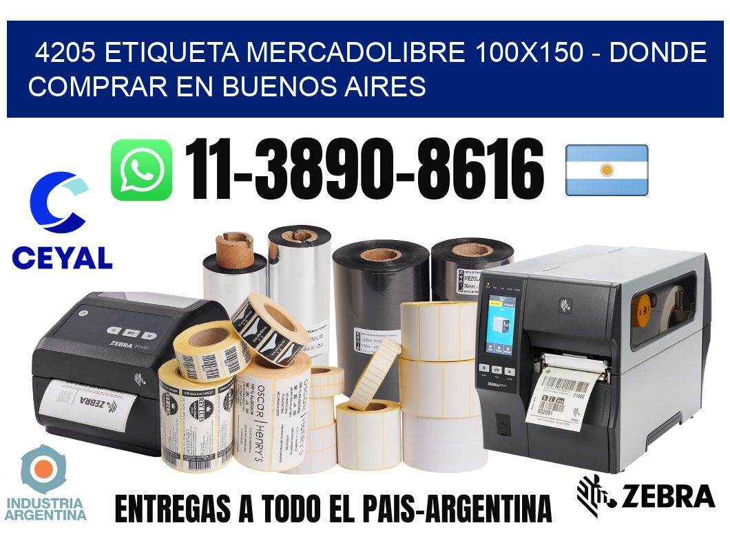 4205 etiqueta MercadoLibre 100x150 - Donde Comprar en Buenos Aires