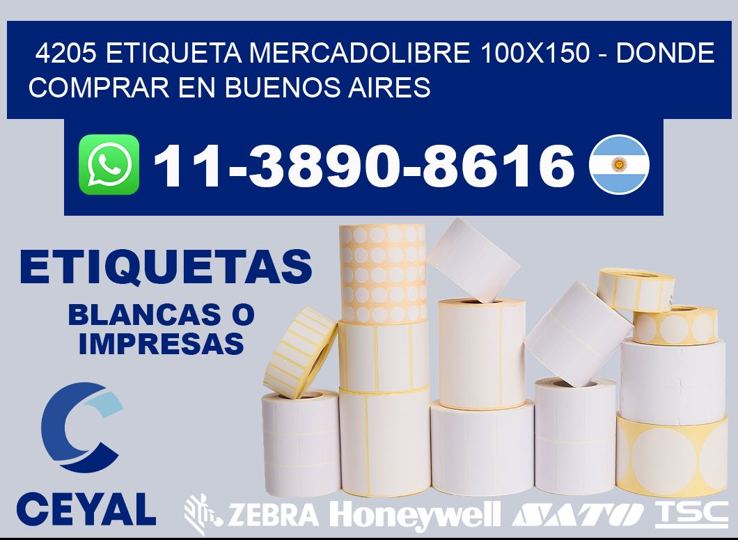 4205 etiqueta MercadoLibre 100x150 - Donde Comprar en Buenos Aires