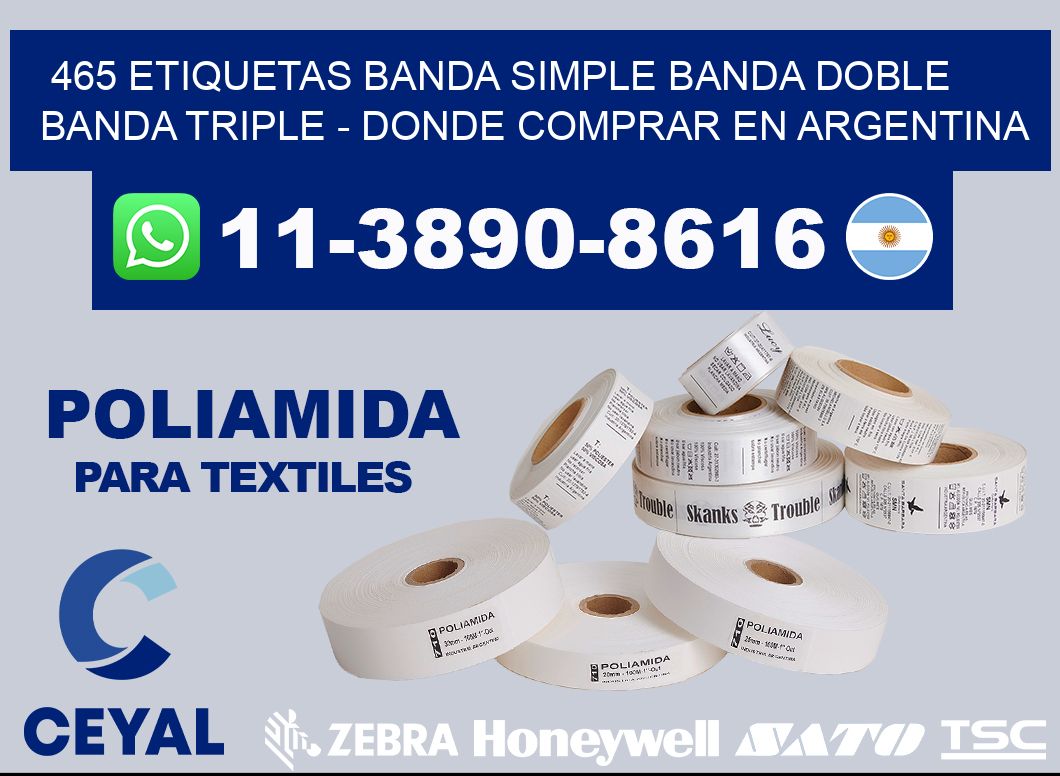 465 etiquetas banda simple banda doble banda triple - Donde Comprar en Argentina