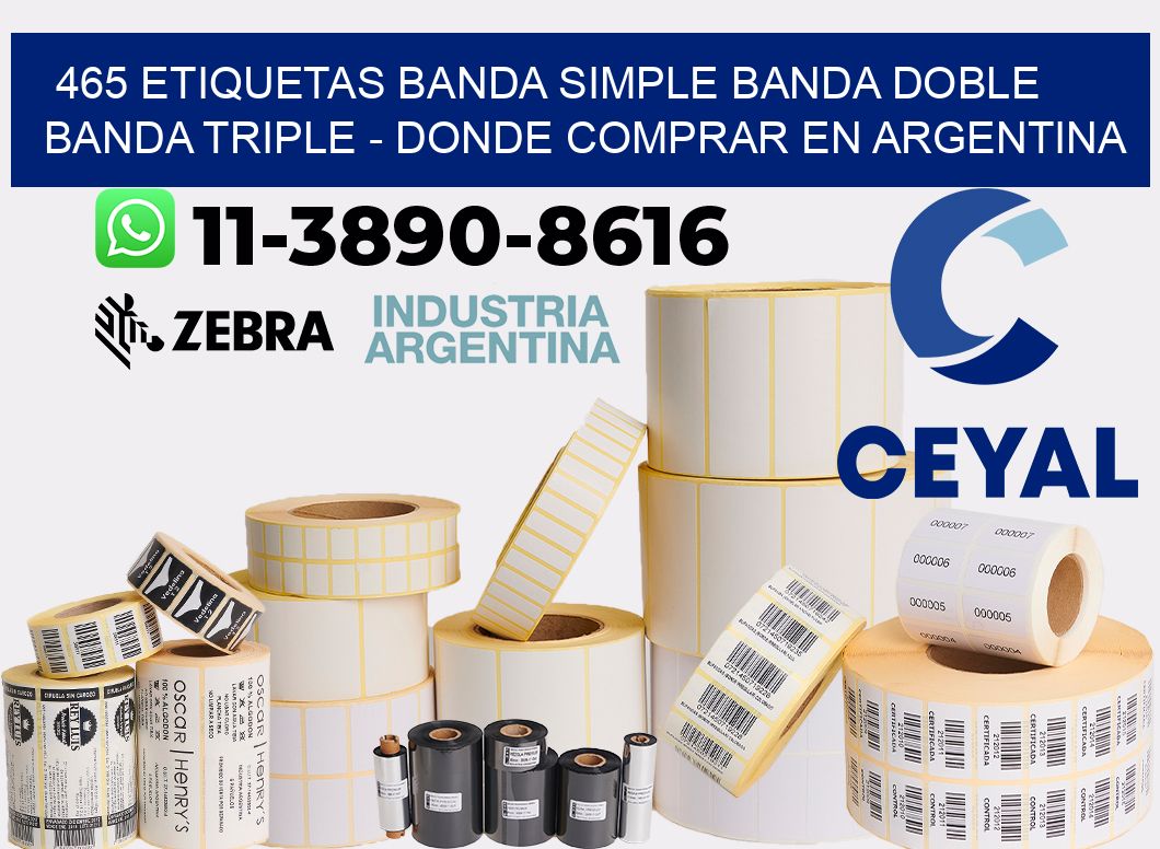 465 etiquetas banda simple banda doble banda triple - Donde Comprar en Argentina