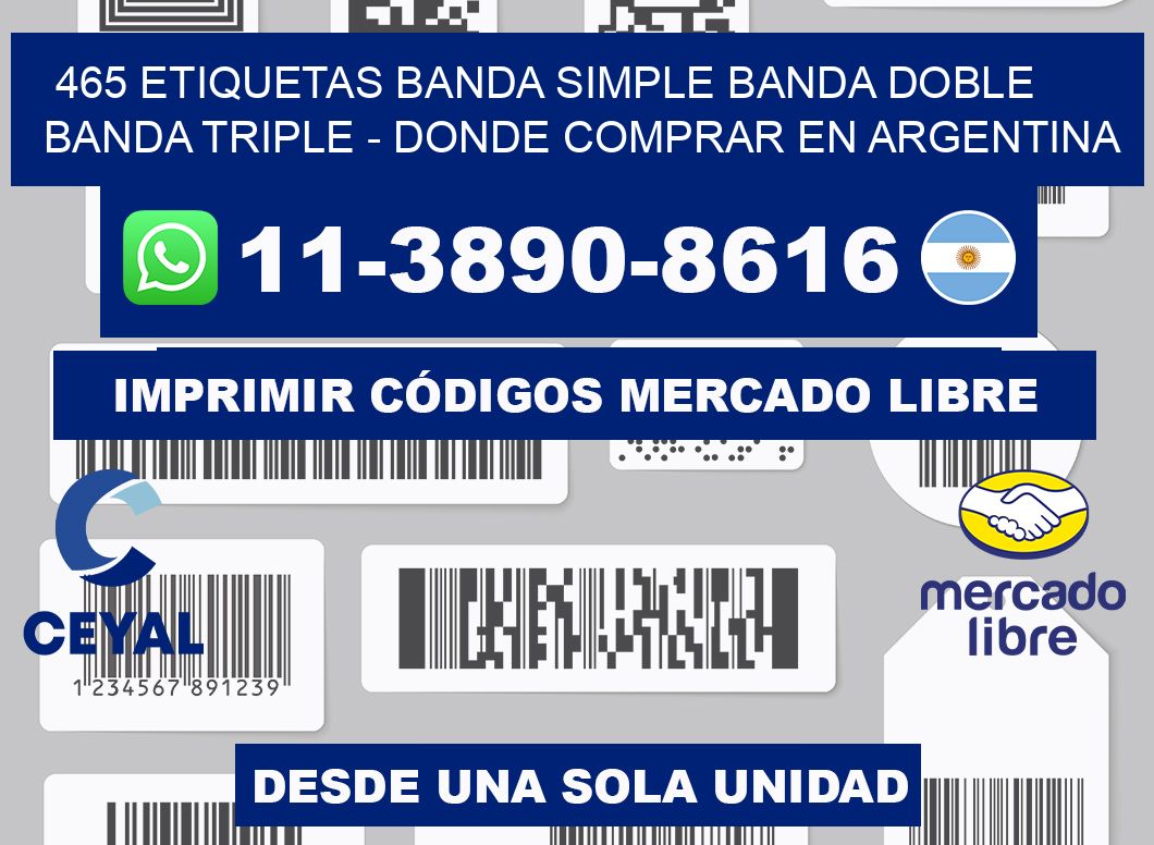 465 etiquetas banda simple banda doble banda triple - Donde Comprar en Argentina