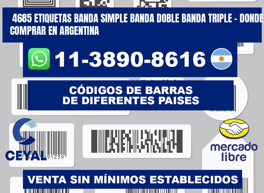 4685 etiquetas banda simple banda doble banda triple - Donde Comprar en Argentina