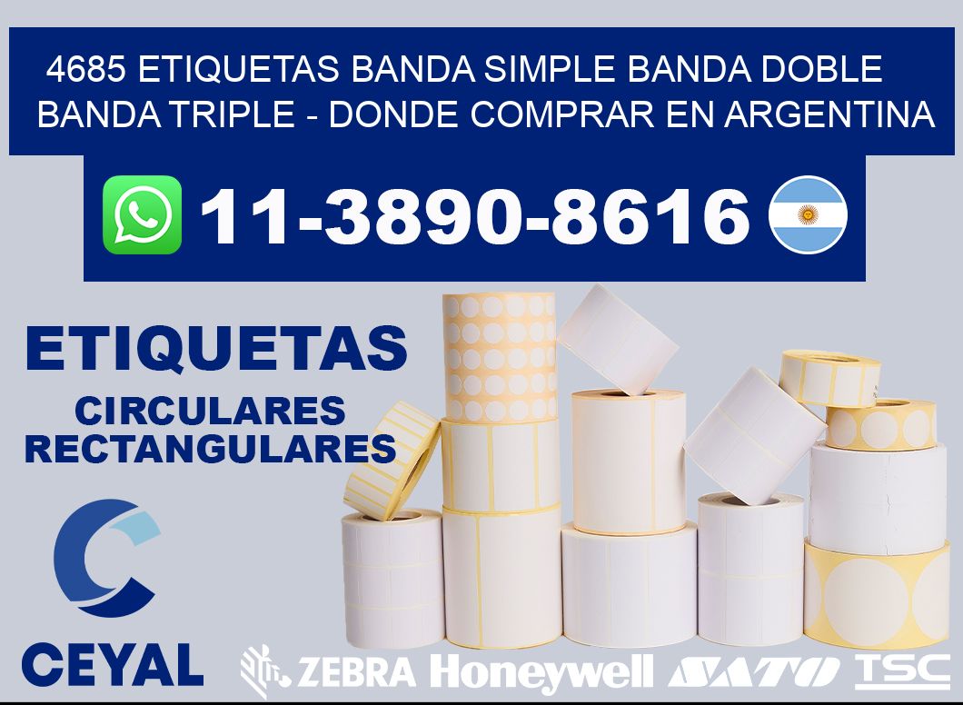 4685 etiquetas banda simple banda doble banda triple - Donde Comprar en Argentina