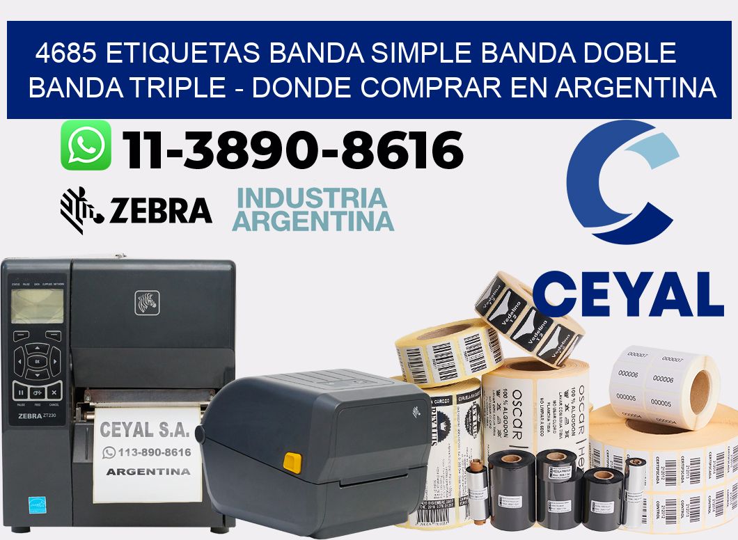 4685 etiquetas banda simple banda doble banda triple - Donde Comprar en Argentina
