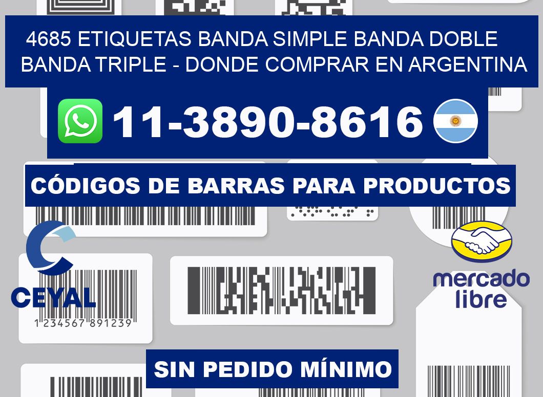 4685 etiquetas banda simple banda doble banda triple - Donde Comprar en Argentina