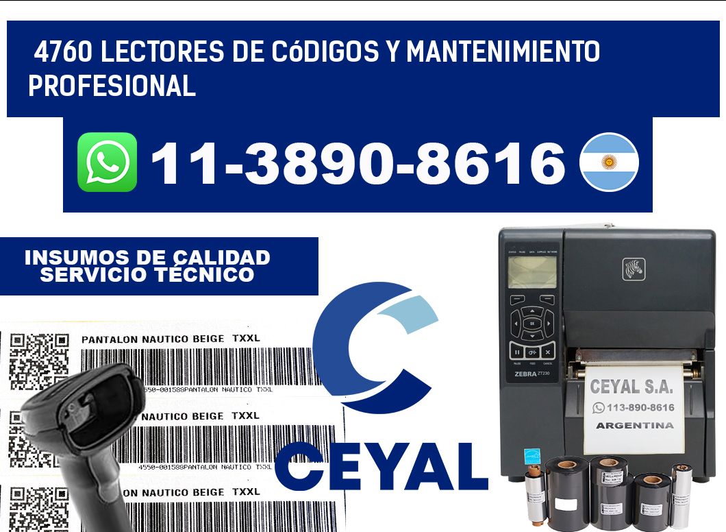4760 Lectores de Códigos y Mantenimiento Profesional
