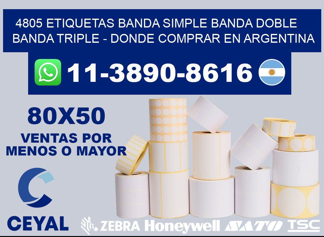 4805 etiquetas banda simple banda doble banda triple - Donde Comprar en Argentina