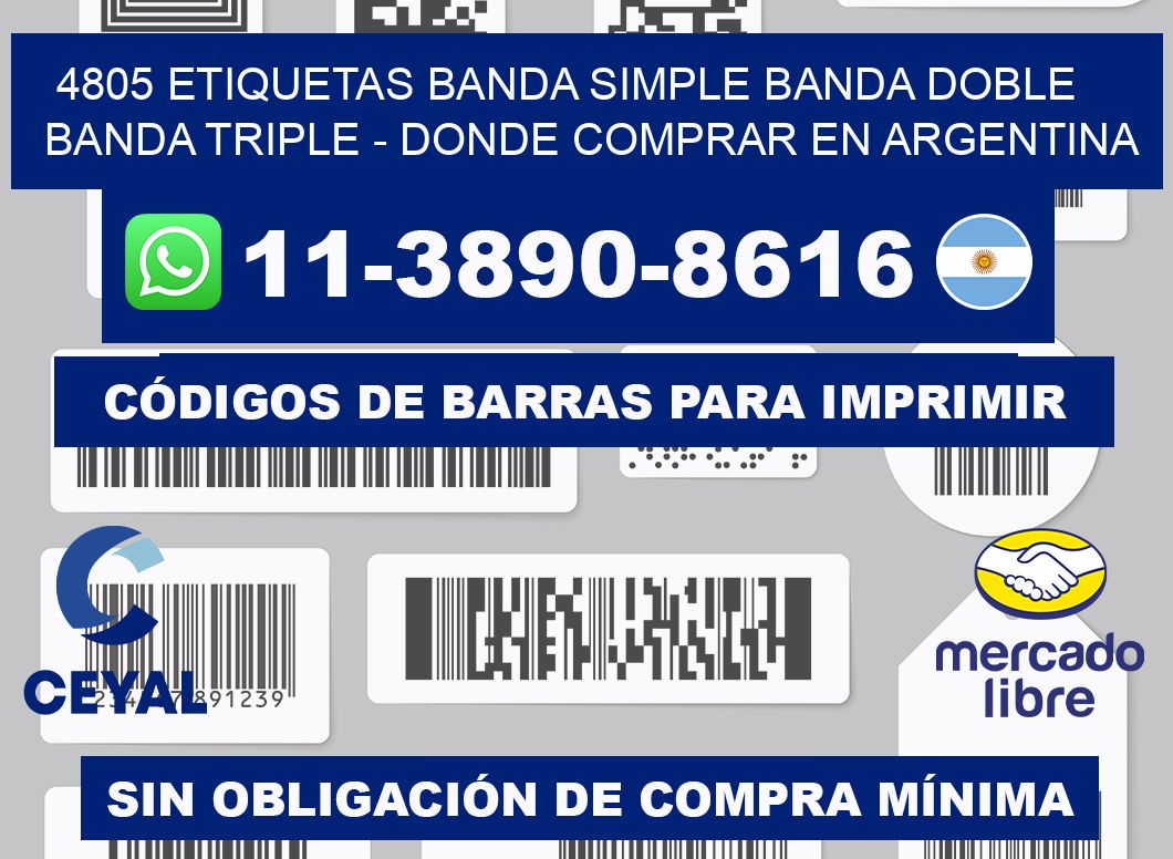 4805 etiquetas banda simple banda doble banda triple - Donde Comprar en Argentina