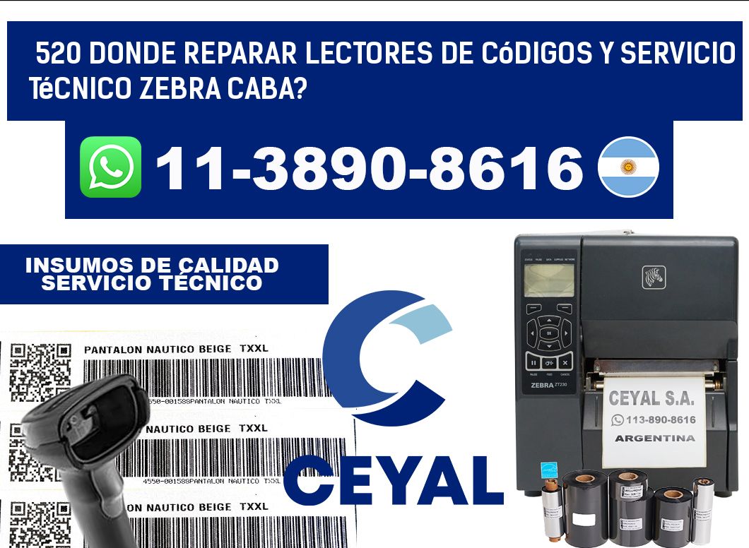 520 donde reparar Lectores de Códigos y Servicio Técnico zebra Caba?