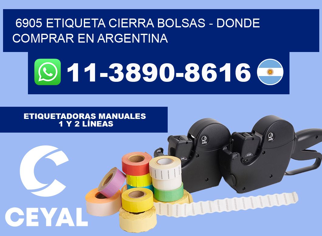 6905 etiqueta Cierra Bolsas - Donde Comprar en Argentina