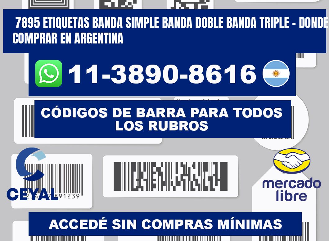7895 etiquetas banda simple banda doble banda triple - Donde Comprar en Argentina