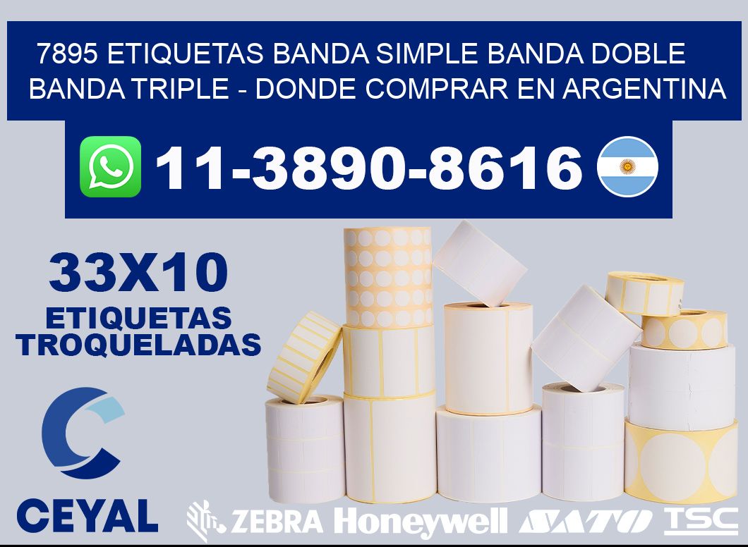 7895 etiquetas banda simple banda doble banda triple - Donde Comprar en Argentina