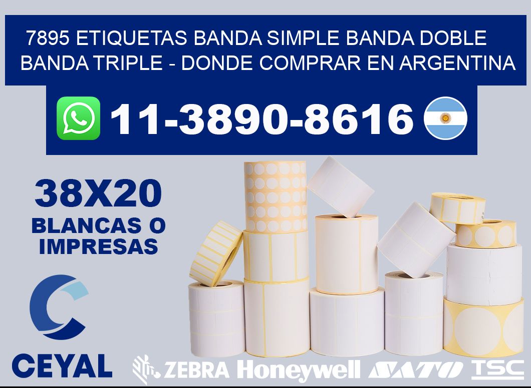 7895 etiquetas banda simple banda doble banda triple - Donde Comprar en Argentina