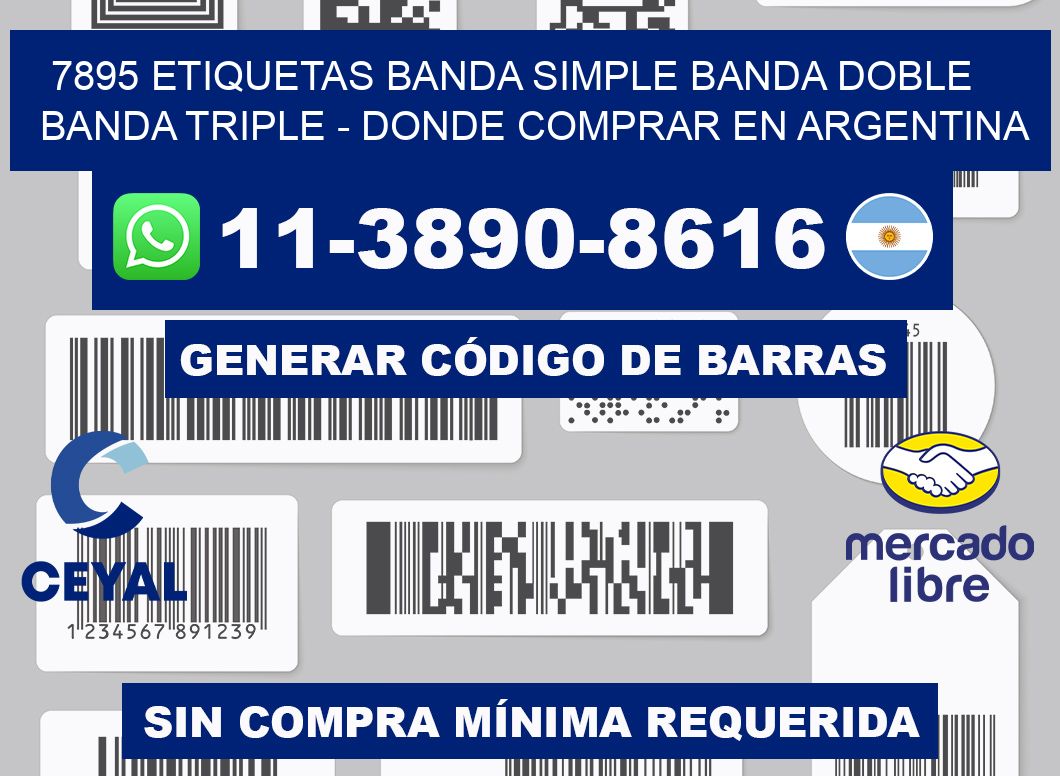7895 etiquetas banda simple banda doble banda triple - Donde Comprar en Argentina