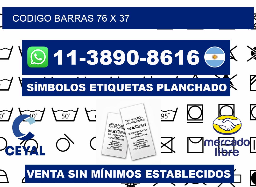 Codigo barras 76 x 37