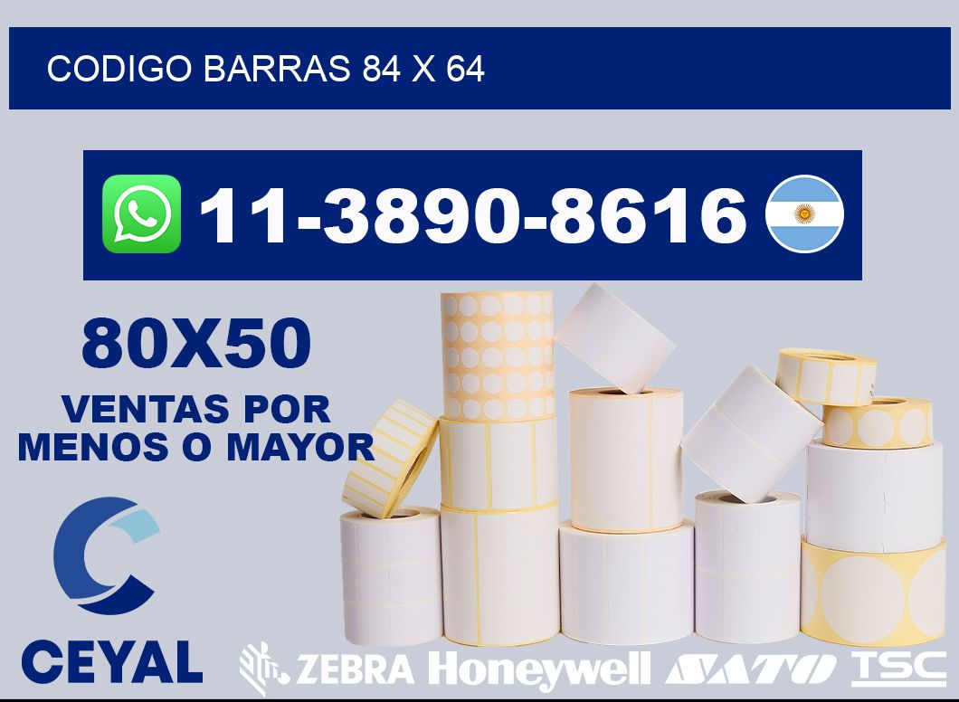 Codigo barras 84 x 64