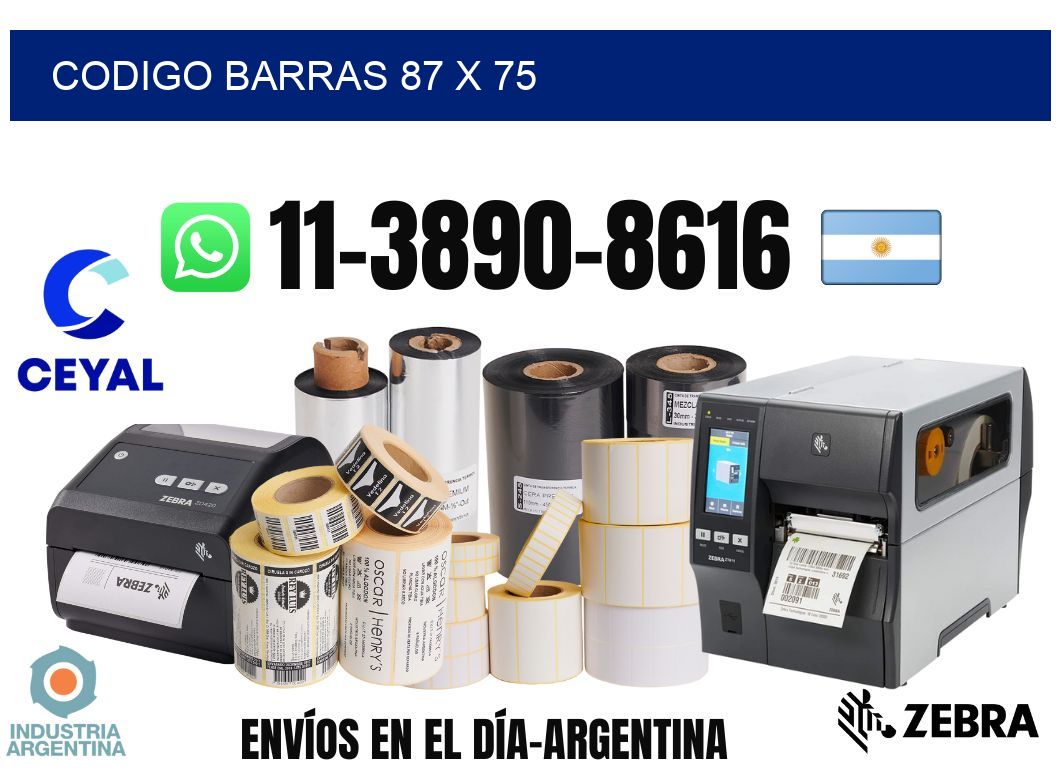 Codigo barras 87 x 75