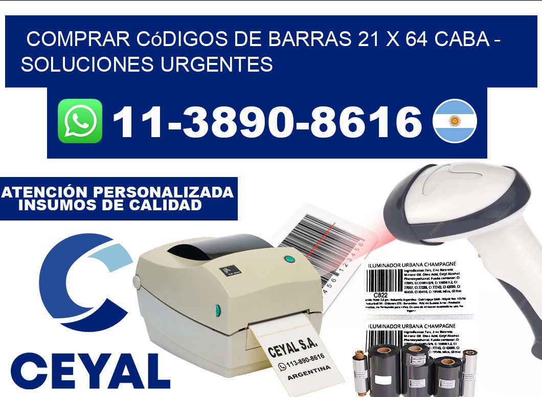 Comprar códigos de barras 21 x 64 CABA - soluciones urgentes