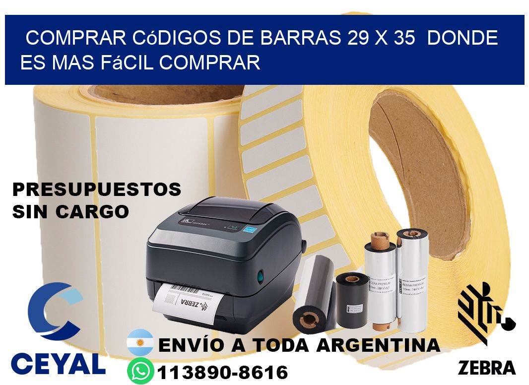 Comprar códigos de barras 29 x 35  Donde es mas fácil comprar