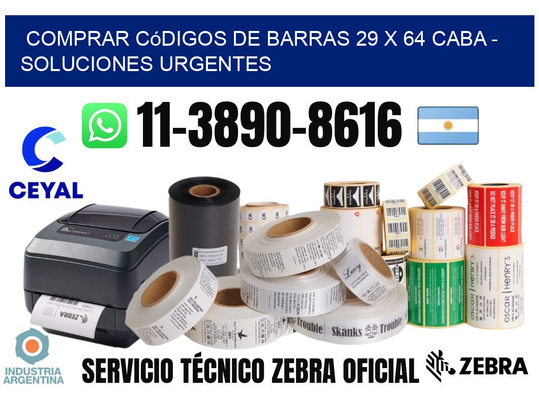 Comprar códigos de barras 29 x 64 CABA - soluciones urgentes