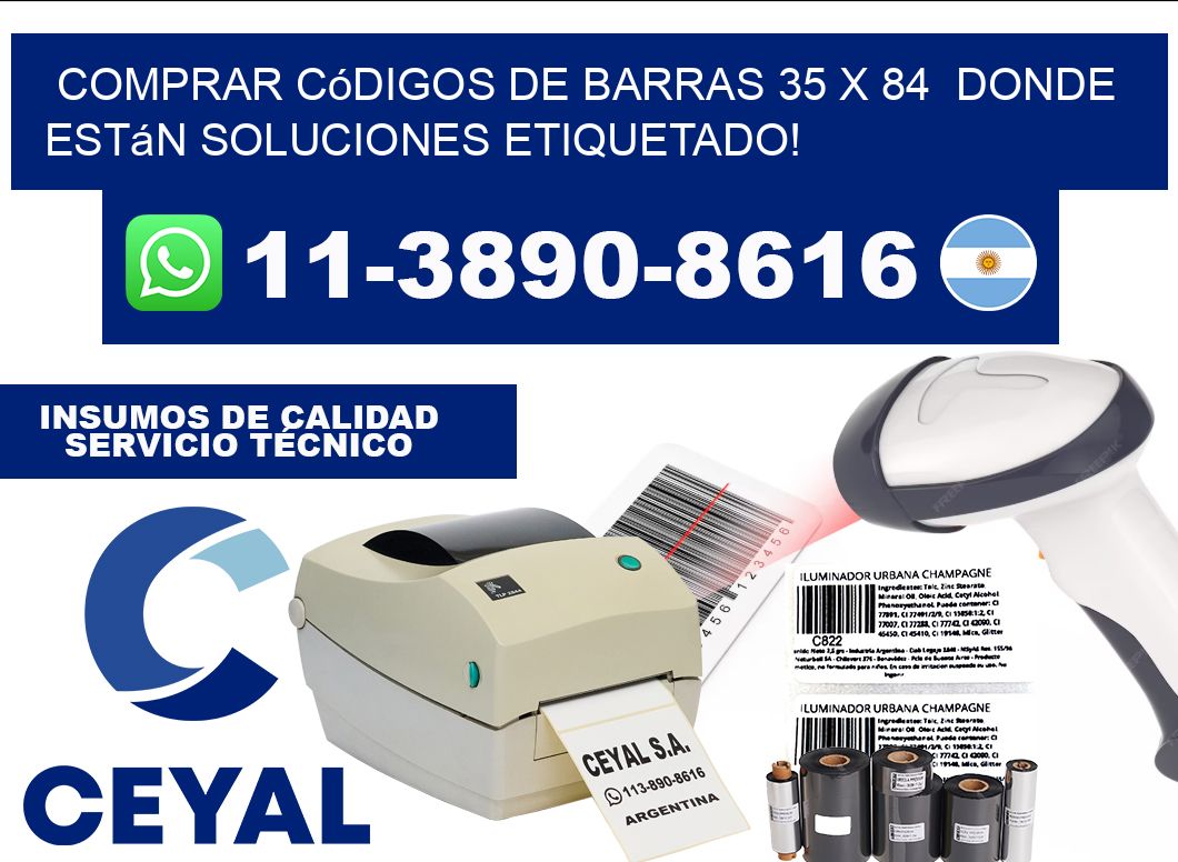 Comprar códigos de barras 35 x 84  donde están soluciones etiquetado!