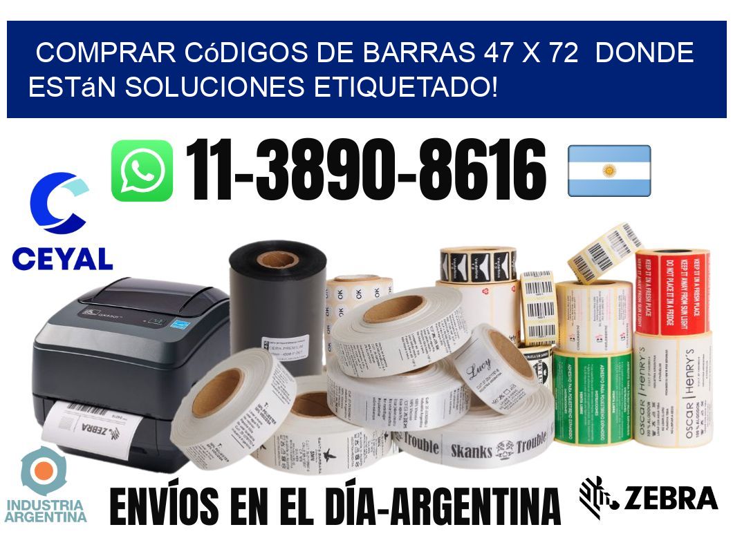 Comprar códigos de barras 47 x 72  donde están soluciones etiquetado!
