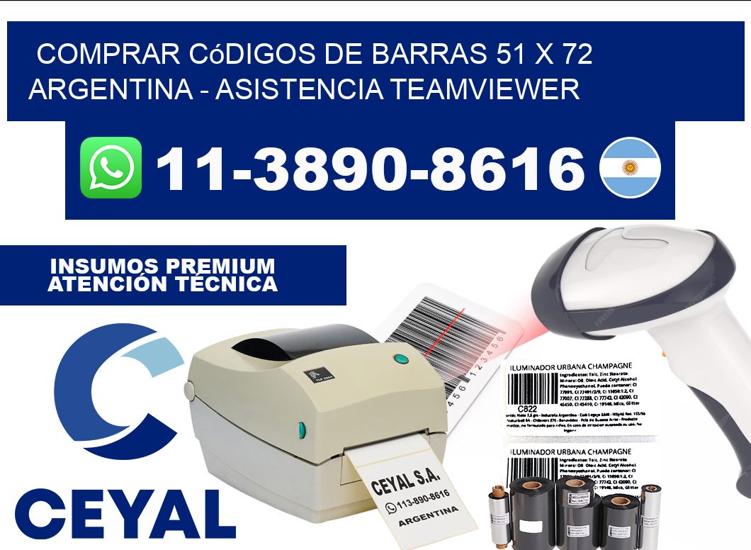 Comprar códigos de barras 51 x 72 argentina - asistencia teamviewer