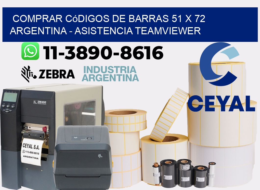 Comprar códigos de barras 51 x 72 argentina - asistencia teamviewer