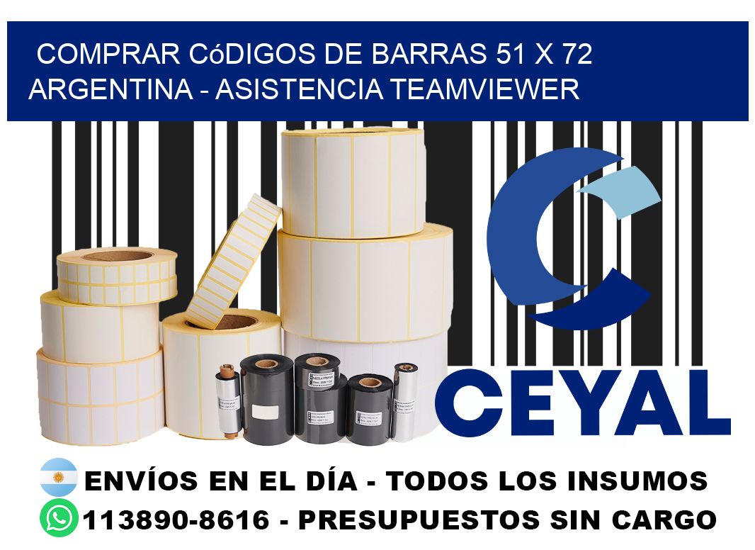 Comprar códigos de barras 51 x 72 argentina - asistencia teamviewer