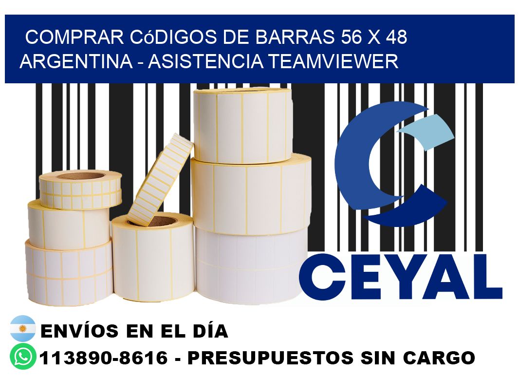 Comprar códigos de barras 56 x 48 argentina - asistencia teamviewer
