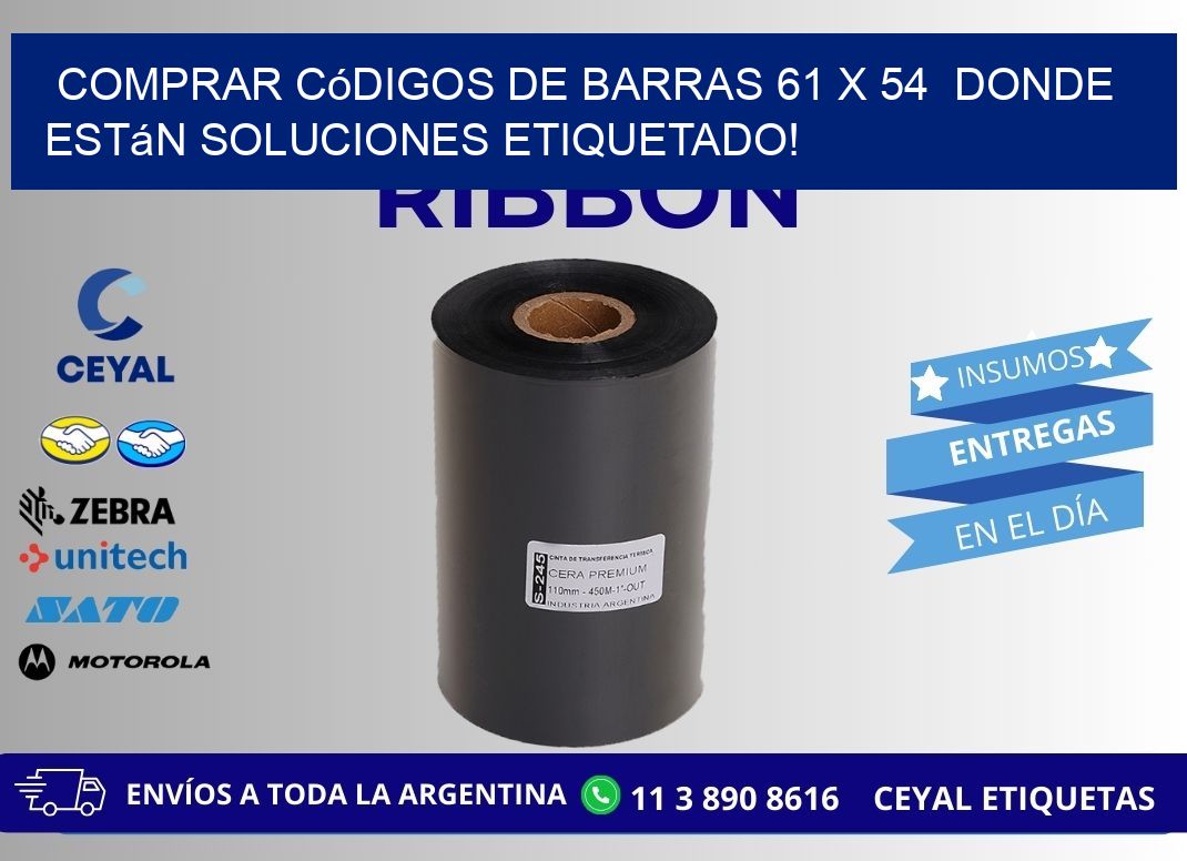 Comprar códigos de barras 61 x 54  donde están soluciones etiquetado!