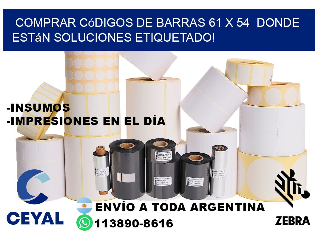 Comprar códigos de barras 61 x 54  donde están soluciones etiquetado!