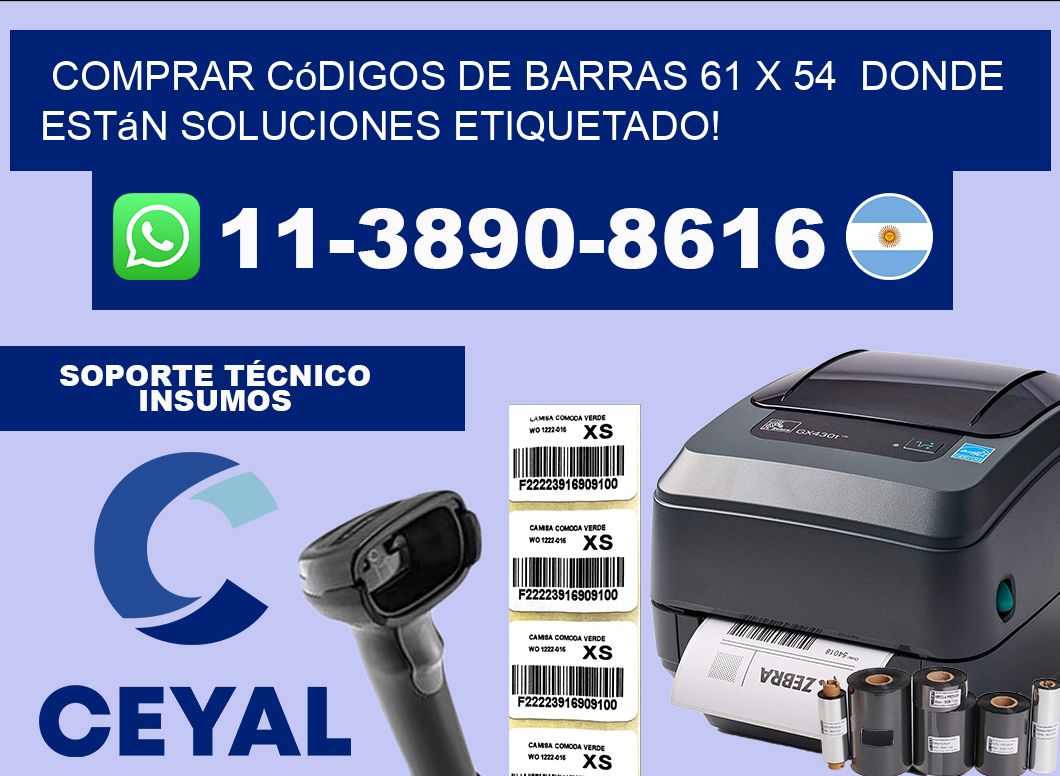 Comprar códigos de barras 61 x 54  donde están soluciones etiquetado!