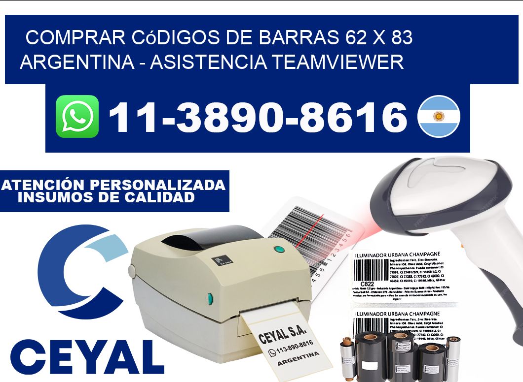 Comprar códigos de barras 62 x 83 argentina - asistencia teamviewer