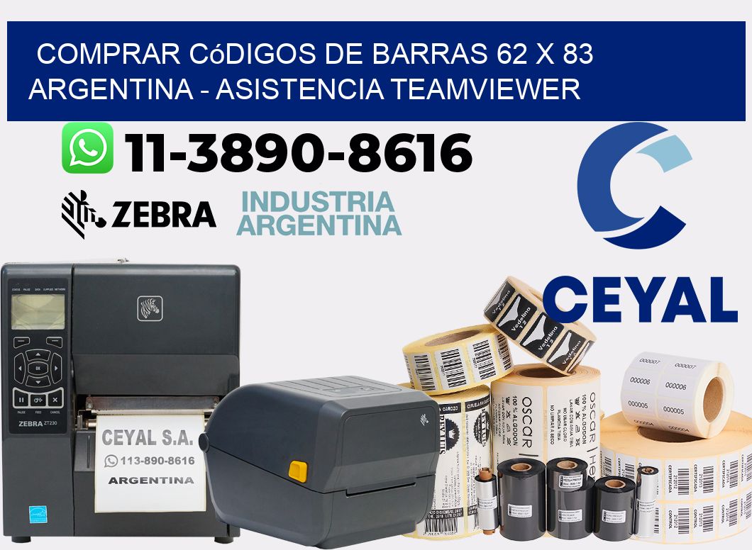 Comprar códigos de barras 62 x 83 argentina - asistencia teamviewer
