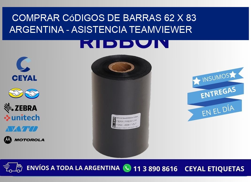 Comprar códigos de barras 62 x 83 argentina - asistencia teamviewer