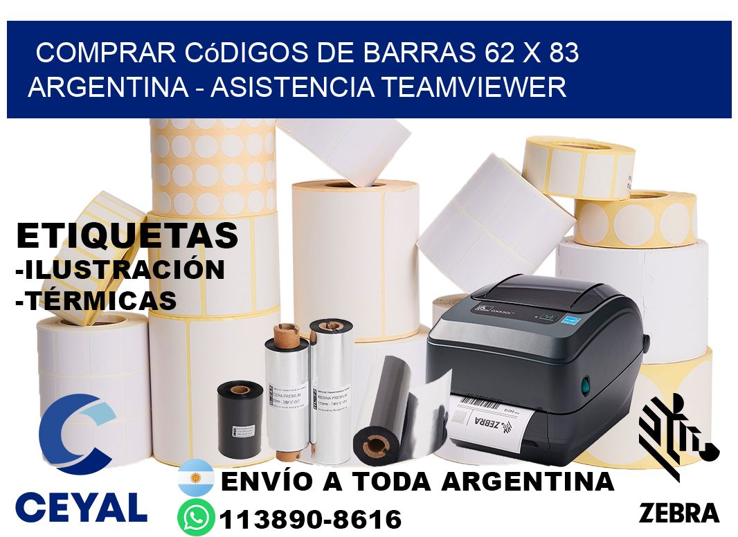 Comprar códigos de barras 62 x 83 argentina - asistencia teamviewer