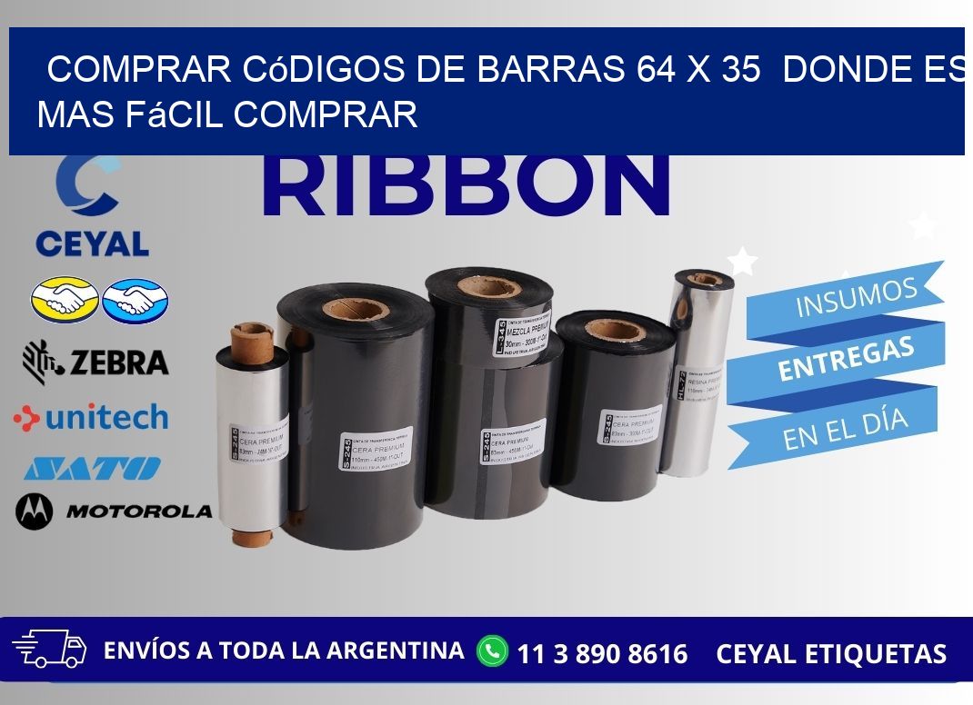 Comprar códigos de barras 64 x 35  Donde es mas fácil comprar