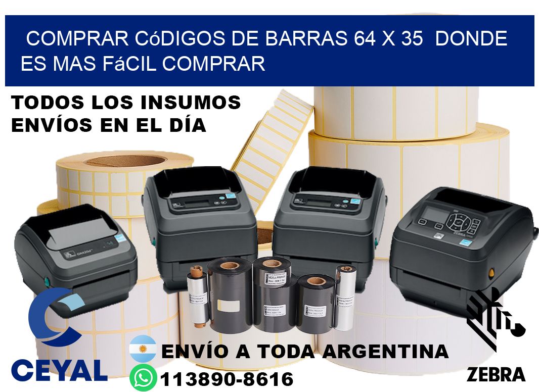 Comprar códigos de barras 64 x 35  Donde es mas fácil comprar
